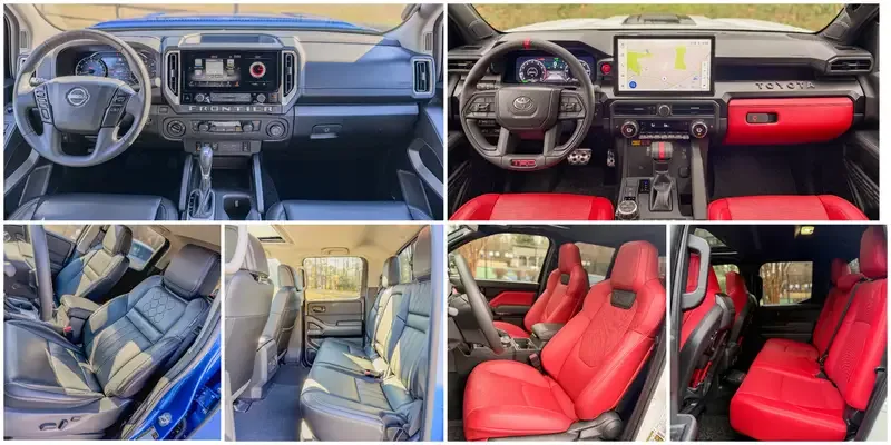 2025 Nissan Frontier vs. 2025 Toyota Tacoma interior
