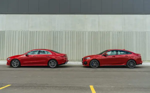 2026 Mercedes-Benz CLA vs BMW 228 Gran Coupe 1