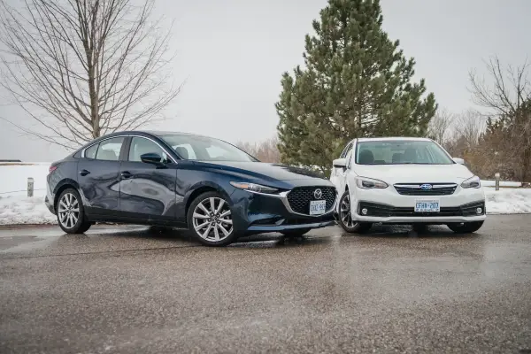 Subaru Impreza RS vs Mazda 3 Carbon Edition