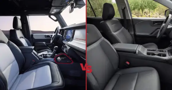 Ford Bronco Sport vs. Toyota RAV4 interior